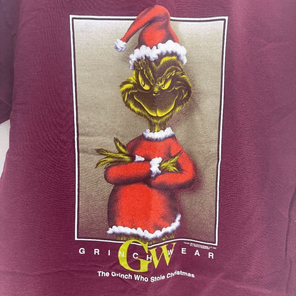 Vintage Dr Seuss Grinch Wear T Shirt Adult L 1997 The Grinch Graphic USA 90s EUC